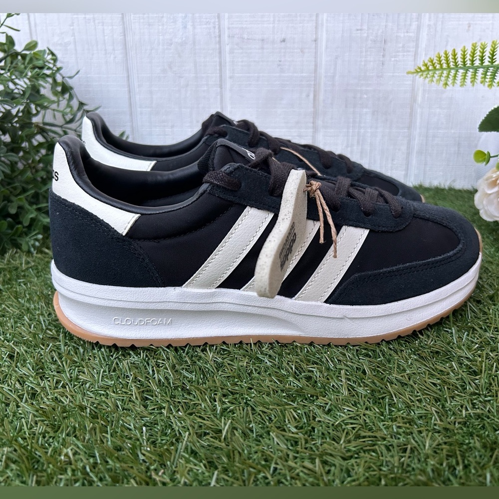 adidas RUN 7OS 2.0 SHOES Core Black / Core White / Core White women size 7 NEW - Picture 10 of 16